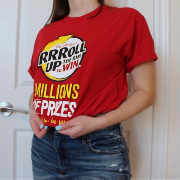 Tim Horton's Roll Up the Rim Jerzees T-Shirt - Picture 2 of 4